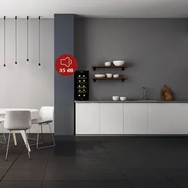 Primo PR170WK Weinkühlschrank – Freistehend – 10 Flaschen – 28 Liter – Klasse E – Schwarz