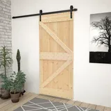 vidaXL Schiebetür mit Beschlag 100x210 cm Kiefer Massivholz
