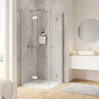Schulte Garant 2.0 Eckdusche mit Drehfalttür rechts 90 x 200 cm grau/Sicherheitsglas
