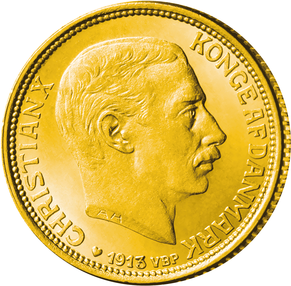 Dänemarks 10 Kronen Goldmünze von Christian X.!