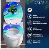 CASARIA - Toilettendeckel, mit Absenkautomatik MDF rostfreie Scharniere, wc Sitz 175kg Belastbarkeit antibakteriell Strand