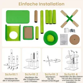 Costway Kleiner Kratzbaum 50 x 34 x 60 cm grün