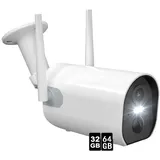 Avylet Überwachungskamera Überwachungskamera Aussen Akku WLAN, 2K/3MP Kabellose IP Kamera (Innen,AuBen, Außenbereich, 100% Kabellos, Outdoor, Außenkamera, 5200 mAh Akku, 1-tlg., PIR-Bewegungserkennung, Nachtsicht bis zu 10 m, Zwei-Wege-Audio, IP65, KI-Erkennung,Cloud-Speicher/TF Karte, 2,4 GHz WIFI) weiß