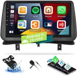 CAMECHO 2G+64G Android 13 Autoradio für Renault Clio 3. 2005-2014 mit Wireless Carplay Android Auto, 9 Zoll Touchscreen Autoradio mit Bluetooth Sat Navi Mirrror Link RDS/FM SWC+Rückfahrkamera