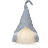 eglo christmas Eglo LED Weihnachtsdeko, Leuchtfigur Wichtel, Weihnachtswichtel aus Stoff mit Kunststoffkörper in grau und weiß, batteriebetriebene Figur Weihnachten, warmweiß