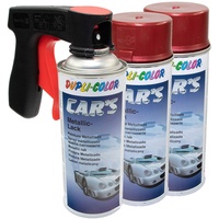 Lackspray Spraydose Sprühlack Cars Dupli Color 706868 rot metallic 3 X 400 ml mit Pistolengriff
