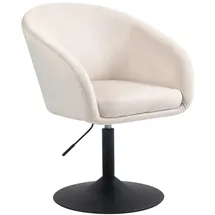 Svita Cocktailsessel Jamaika Samt 59 x 95 x 59 cm Creme drehbar mit Rollen