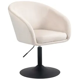 Svita Cocktailsessel Jamaika Samt 59 x 95 x 59 cm Creme drehbar mit Rollen