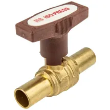 Hermann Schmidt HS ISOPRESS Heizungs-Kugelhahn mit Ø 22 mm Press-Klemmanschluß, ISO-T-Griff, MS-blank