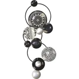 Hofmann Living And More Wanddekoobjekt "Wanddekoration", schwarz, B:91cm H:37cm T:6cm, Metall, HOFMANN LIVING AND MORE, Wanddekoobjekte, Große Wanddeko Kreise in schwarz silber