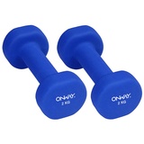 OnWay 2 x 2,0 kg Neopren-Hantel Set blau OW1001-2k