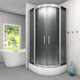 AcquaVapore Duschkabine Dusche D58-53M0 90x90 cm - Schwarz