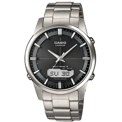 Funkchronograph CASIO FUNK "LCW-M170TD-1AER", silber (silberfarben), Armbanduhren, Herren, Solaruhr, Armbanduhr, Herren, digital, Stoppfunktion