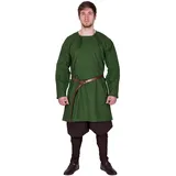 Battle-Merchant Mittelalter Wikinger Tunika Herren | Viborg Rekonstruktion Langarm Kostüm Karneval (Grün, XL)