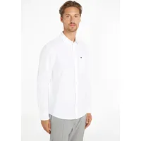 Tommy Jeans Langarmhemd TOMMY JEANS "TJM REG LINEN BLEND SHIRT", Herren, Gr. L, N-Gr, weiß, Web, Obermaterial: 58% Baumwolle, 42% Leinen, casual, Langarm, Hemden