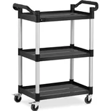 Royal Catering Servierwagen RC-PSTB3800, Aluminium, 3 Borde 4 Räder bis 90kg,