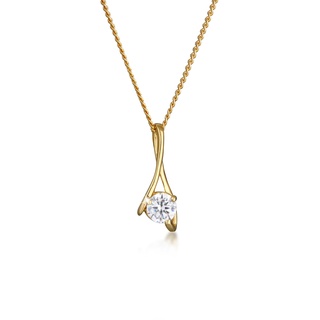 Elli PREMIUM Halskette Damen mit Zirkonia Steinen in 585 Gelbgold