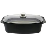 ELO Stahlwaren GmbH ELO Bräter mit Glasdeckel Quatrorondo 40x22x10,5 cm, Pfanne + Kochtopf, Schwarz, Transparent