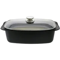 ELO Stahlwaren GmbH ELO Bräter mit Glasdeckel Quatrorondo 40x22x10,5 cm, Pfanne + Kochtopf, Schwarz, Transparent