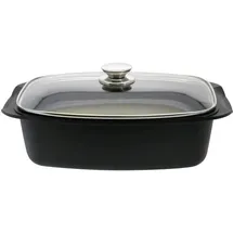 ELO Stahlwaren GmbH ELO Bräter mit Glasdeckel Quatrorondo 40x22x10,5 cm, Pfanne + Kochtopf, Schwarz, Transparent