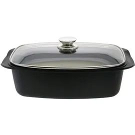 ELO Stahlwaren GmbH ELO Bräter mit Glasdeckel Quatrorondo 40x22x10,5 cm, Pfanne + Kochtopf, Schwarz, Transparent