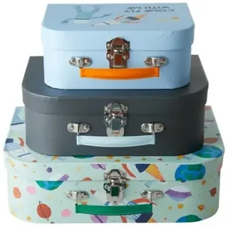 Rice Spielkoffer SPACE 3er-Set in blau