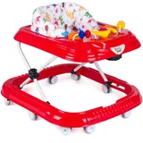 Lauflernwagen Höhenverstellbarer Baby Gehfrei Lauflernwagen mit Spielcenter (Rot)