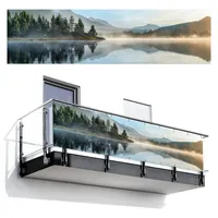 MuchoWow Balkon-Sichtschutz, Hellblau, Kunststoff, Rechteckig, 300x85 cm, Sonnen- & Sichtschutz, Sichtschutz Garten, Balkon Sichtschutze