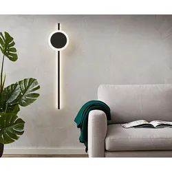 DELIFE Applique murale Indici 108x30x14 cm noire LED 28W, Appliques murales