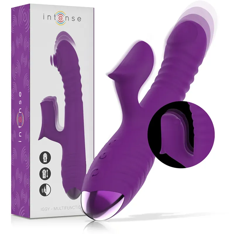 INTENSE - Iggy Multifunktions-Wiederaufladvibrator Up & Down mit Klitorisstimulator Lila
