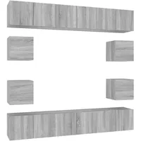 VidaXL 10-tlg. TV-Schrank-Set Grau Sonoma Holzwerkstoff