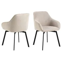 Actona ebuy24 Esszimmerstuhl Clara Beige 2er Set | Gr.:
