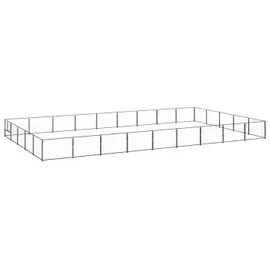 vidaXL Hundezwinger Schwarz 45 m2 Stahl