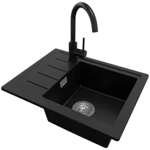 Primagran Kopenhagen Easy S011 rechts Einbau Granit schwarz Handbetätigung 550 x 440 mm