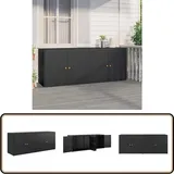 Gartenschrank Schwarz 198x55,5x80 cm Poly Rattan - Gartenschrank - Outdoor Möbel - Stauraum - Wetterfest - Holzoptik