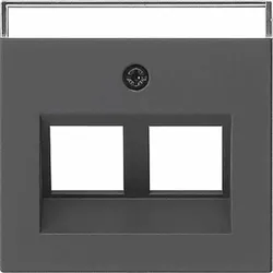 Gira System 55 Zentralplatte, Modular-Jack, schwarz, mit Beschriftungsfeld, 2640005