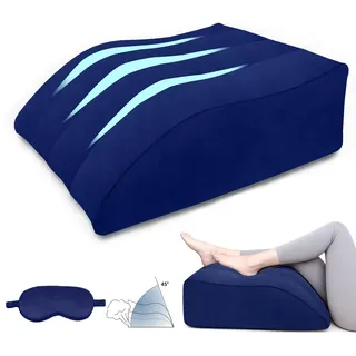LuxoCare Venenkissen Beinhochlagerungskissen Aufblasbare&Schlafmasken Set - Elevation 45° Beinkissen für Schlaf,Schwangerschaft&OP-Erholung,Venenkissen zur Entlastung