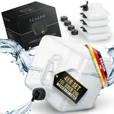 FENERO Wasserkanister Faltbar [Das Original] 1x20l Wasserkanister Camping - Robuster Faltkanister - Trinkwasserkanister - Wasserkanister mit Hahn inkl. Transportaufsatz!