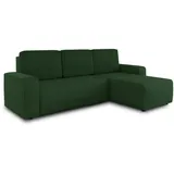 Sofnet Ecksofa Roma L mit Schlaffunktion und Bettkasten - Cord Stoff - L-Form Couch, Polstersofa, Schlafsofa, Sofagarnitur - Ottomane Universal (Grün (Poso 014))