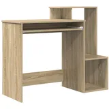 vidaXL Sonoma Eichen Computertisch Sonoma Eiche MDF mit Eichenfurnier