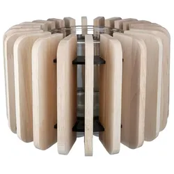 Windlicht Venta Ø 20 cm Holz Beige Natur
