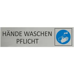 CombiCraft Aluminium Türschild Hände waschen – Pflicht 165x45mm mit 3M-Tape