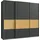 WIMEX Schwebetürenschrank Dubai 225 x 208 x 65 cm Gold/Schwarz