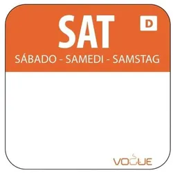 HYGIPLAS Vogue Selbstauflösende Lebensmittelrotationsetiketten Samstag (1000 Stück)