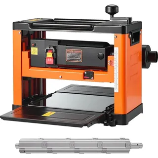 Vevor Dickenhobel, 330 mm breiter Arbeitstisch, Hobelmaschine für die Holzbearbeitung, Spiralmesserkopf mit 24 Einsätzen, 2000-W-Motor mit 23.500 U/min, Einzelgeschwindigkeit, für Hart- & Weichholz
