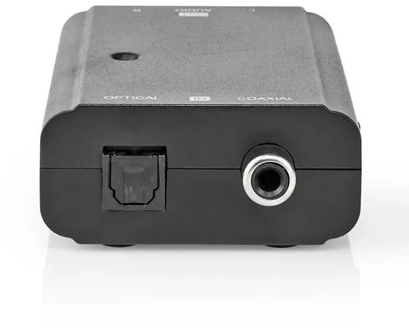 Nedis Digital Audio Converter - 2-way - Connection input: 1x S/PDIF (RCA) Female / 1x TosLink Female - Connection output: 2x RCA Male - ARC - Manual - Black