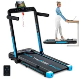 THUNDER RACE-BLACK Laufband 14 km/h klappbar Walking Pad 2 PS bis 130 kg LED Bluetooth App Heimtrainer - Schwarz