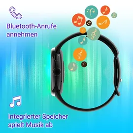 xinji N2 BT 40 mm Kunststoffgehäuse schwarz Sportarmband schwarz M
