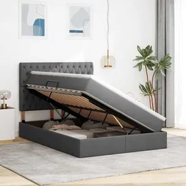 vidaXL Bett mit Stauraum und LED Dunkelgrau 140 x 200 cm