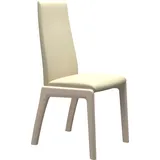 Polsterstuhl STRESSLESS "Laurel", beige (vanilla paloma, eiche gekalkt), B:57cm H:92cm T:59cm, Leder PALOMA: PALOMA ist ein durchgefärbtes Semianilin-Möbelleder mit natürlicher Narbung., Stühle, Polsterstuhl, Low Back, Größe L, mit abgerundeten Beinen in Eiche gekalkt